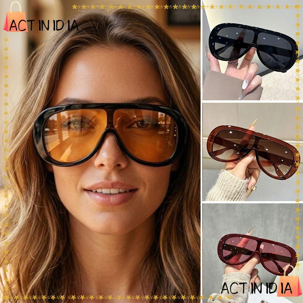 ACTINIDIA UV400 แว่นตากันแดด Oversize กรอบใหญ่ UV ทน, เฉดสีแฟชั่นแบบบูรณาการ Outdoor Beach Vacation