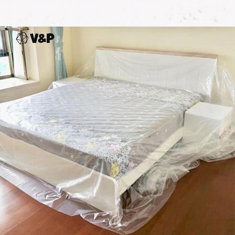 V&P 1PC พลาสติกเฟอร์นิเจอร์กันฝุ่น,กันน้ํารถฝุ่นเตียงโซฟาฝุ่นหลักฐานฝาครอบ