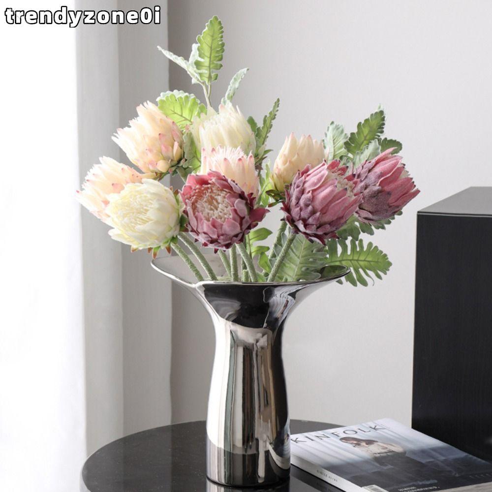 TRENDYZONE0I ดอกไม้ประดิษฐ์, ดอกไม้อาร์ติโช๊คเทียมขนาดใหญ่เหมือนจริง, Creative Multicolor flocked DI