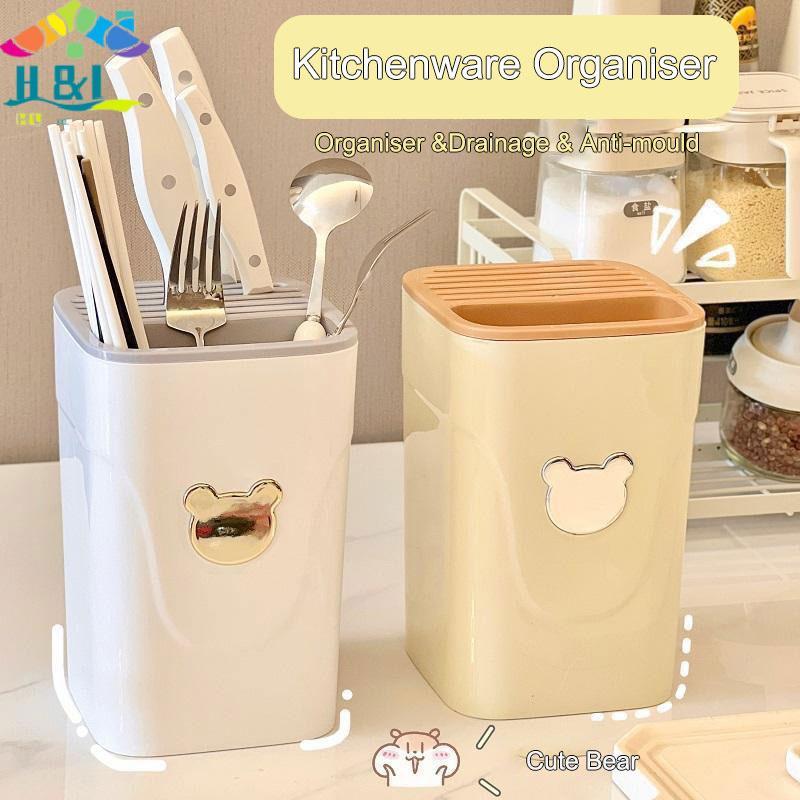 H&L Knife Blo Holder,Multifunction Kitchen Draining Knife Holder, Small Space-Saving Knife Organizer