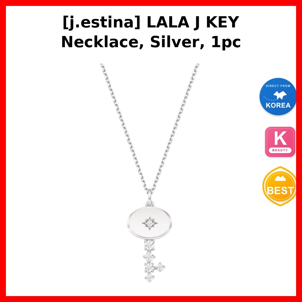 กระเป๋าและอุปกรณ์ [j.estina] LALA J KEY สร้อยคอ สีเงิน 1 ชิ้น / สร้อยคอเกาหลี / ดีไซน์สีเงินหรูหรา /