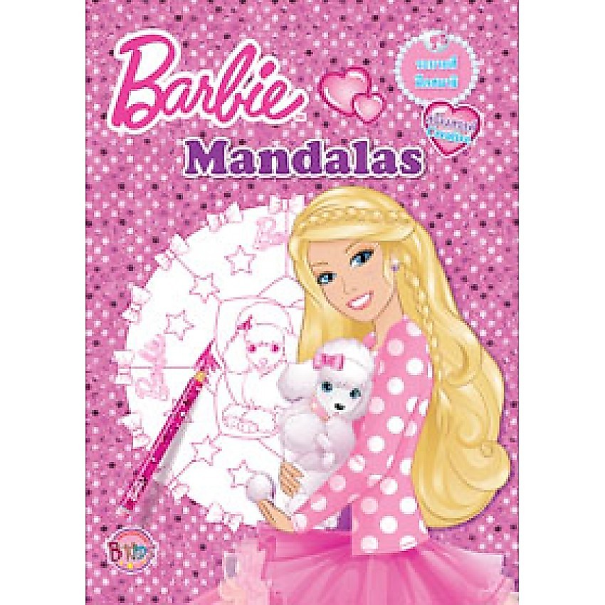Barbie Mandalas สร้างสรรค์ Creative สมุดระบายสี ฝึกสมาธิ มานดาลา (ปกอุ้มสุนัข) + สีเจลสะท้อนแสง