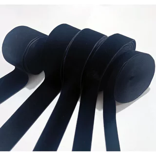 5 เมตรกว้าง 1 ซม.-5 ซม. กํามะหยี่สีดําริบบิ้นอุปกรณ์เสื้อผ้า