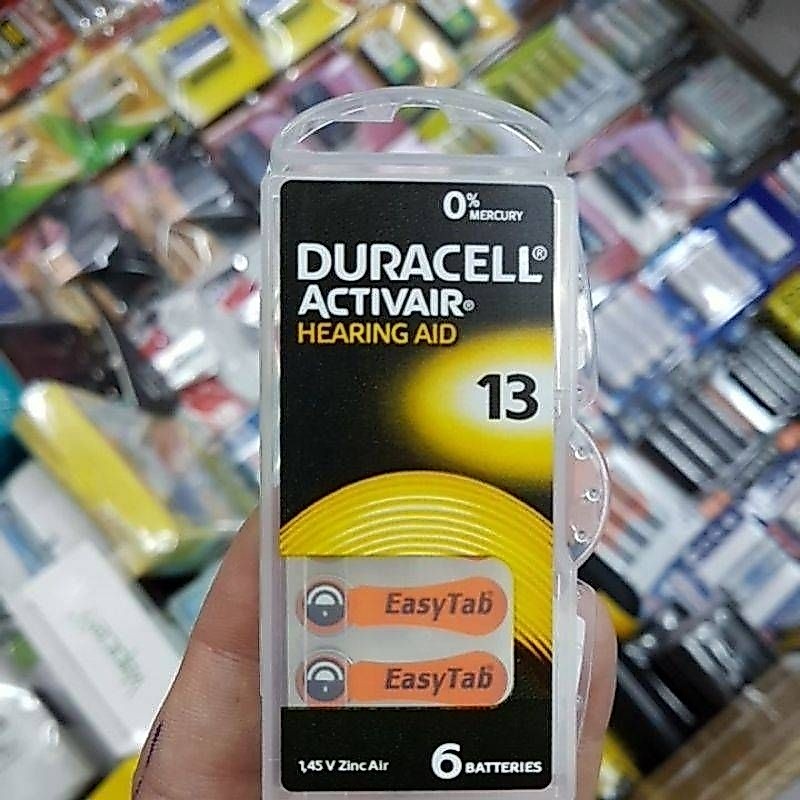 ถ่านเครื่องช่วยฟัง Duracell Hearing Aid เบอร์ 13, PR48  1.45V แพค6ก้อน ของแท้ Made in Germany