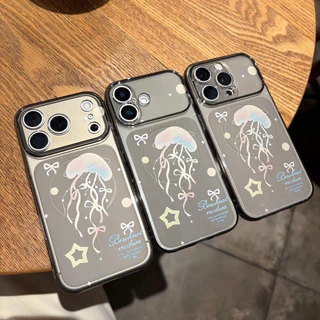 For iPhone เคสไอโฟน แมงกะพรุนสีสัน 11 12 13 14 15 16 17 PLUS B4PRO MAX X XS เปลือกที่เรียบง่าย MAX XR 7/8PLUS