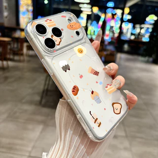 ขนมปังและขนมอบ For iPhone เคสไอโฟน 11 12 เปลือกที่เรียบง่าย 13 14 15 16 17 PLUS B4PRO MAX X XS MAX XR 7/8PLUS
