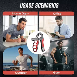 Hand Gripper Strengthener ปรับความต้านทาน Forearm Trainer Grip Exerciser พร้อมเคาน์เตอร์เครื่องมือฟิตเนส