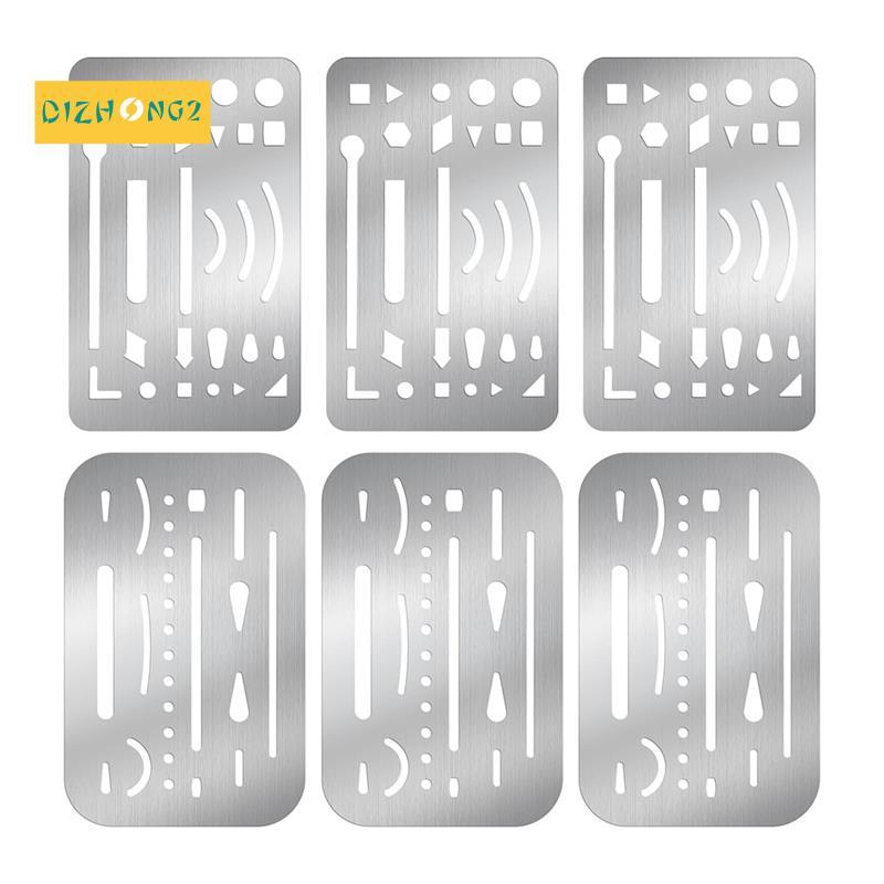 [dizhong2]Draking Template Eraser Shield สแตนเลส Erasing 6PCS 2 รูปแบบ Shield เครื่องมือร่าง