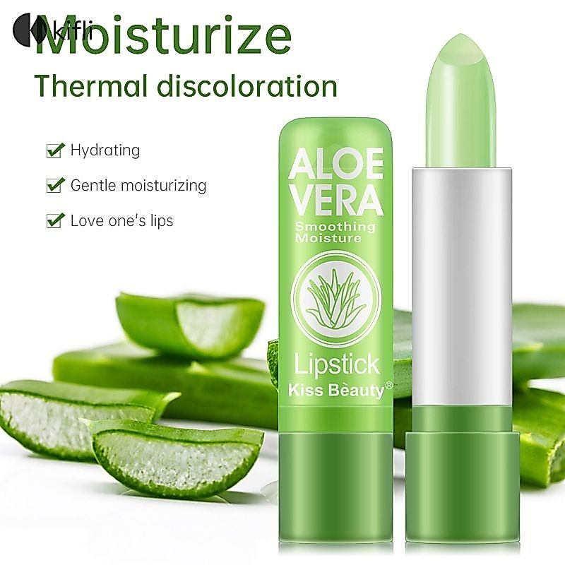 【kifli1 】 Aloe Lipstick Color Changing Lip Balm ลิปสติกกันน ้ ําให ้ ความชุ ่ มชื ้ น-KI