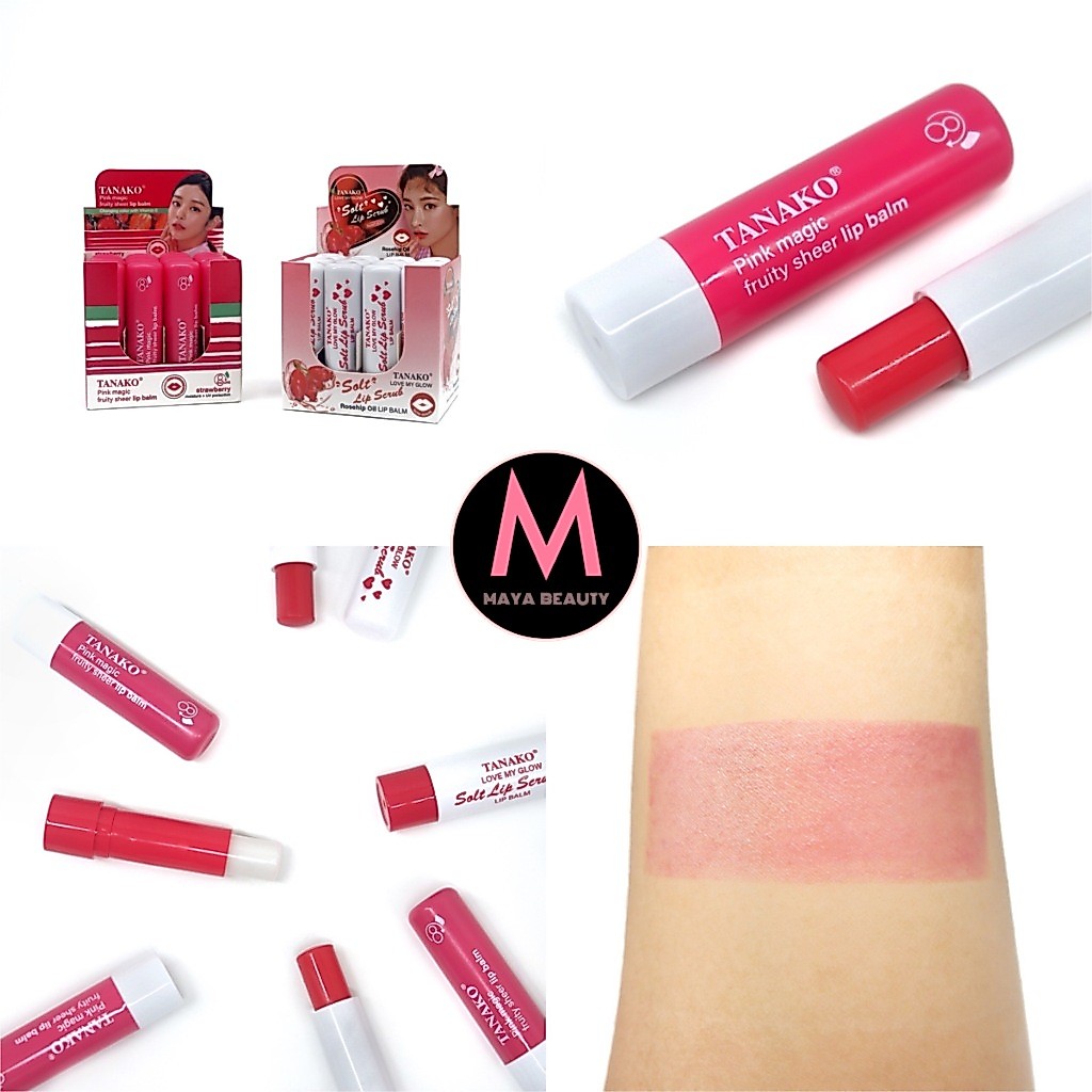 {12แท่ง} TANAKO Moisture Pink Magic Lip Balm ลิปบาล์มมีสี เนียนนุ่ม ชุ่มชื้น สารสกัดธรรมชาติ
