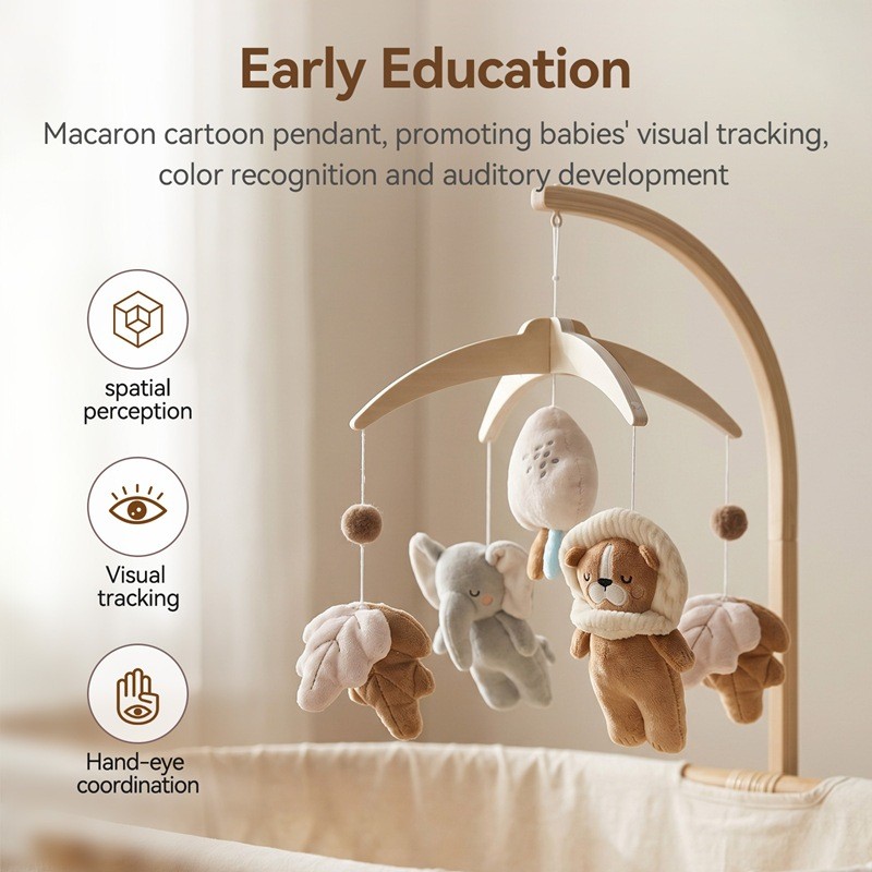 Baby Soothing Sleeping คริสตัลกํามะหยี่สัตว์ Bed Chimes Wind Chimes เครื่องประดับ
