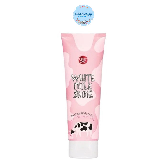 Cathy Doll White Milk Shine Peeling Body Scrub 320 ml. เจลน้ำนมสครับผิว 1หลอด เจลขัดขี้ไคล