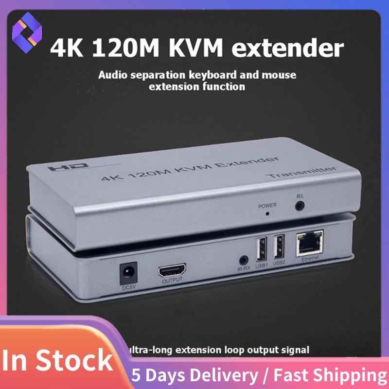 -เข้ากันได้กับ KVM Extender RJ45 4K พร้อม USB KVM Audio HD over Cat6 พร้อม Loop Out IR สําหรับคีย์บอ