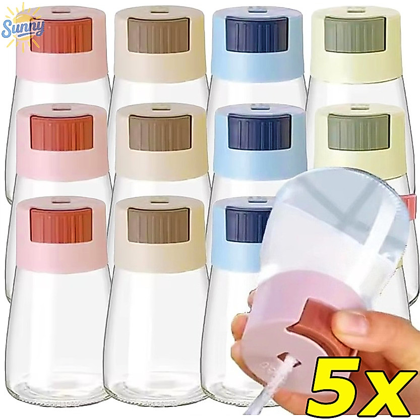 ขวดใส่เครื่องปรุงรสแบบกด 1/3/5 ชิ้น / ขวดเกลือพริกไทยเชิงปริมาณ / เครื่องจ่ายเครื่องเทศแบบใส