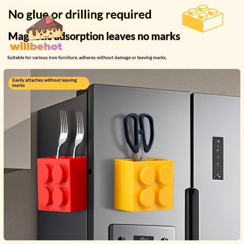 [Willbehot-t] Magnetic Wall-Edge Kitchen Straw Cling Film Storage Box ตู้เย็นด้านข้าง Ra [ใหม่]