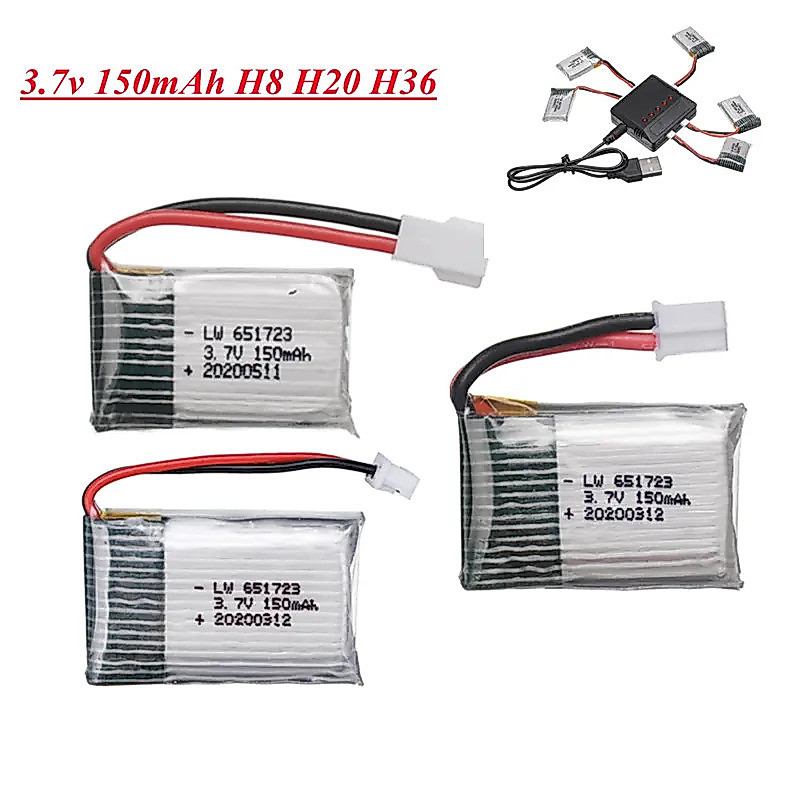 3.7V 150mAh สําหรับ JJRC H8 H20 H36 E010 E011 E013 H2 H48 U207 S8 M67 U839 RC Quadcopter อะไหล่ 3.7V