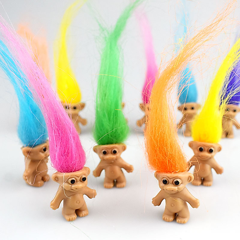 10 ชิ้นสไตล์วินเทจ Mini Troll ชุดตุ๊กตาสารพันสีผมขนาดเล็ก Lucky Troll ตุ๊กตาสําหรับเครื่องประดับทํา 