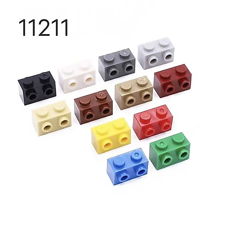 บล็อกตัวต่อ DIY เข้ากันได้กับ 11211 อนุภาคขนาดเล็ก 1x2 อิฐ Bump ข้างเดียว
