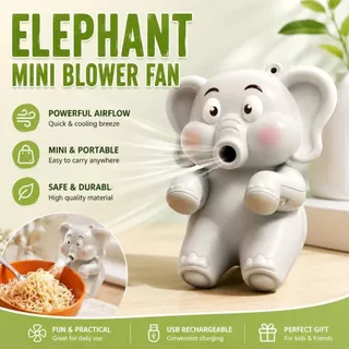 SAMO พัดลมสัตว์ช้าง Chiller, Mini 3 ความเร็ว Clip-On พัดลมระบายความร้อนอาหารขนาดเล็ก, ไดโนเสาร์แบบพกพา USB ชาร์จพร้อมเชือกเส้นเล็กเครื่องมือทําความเย็นอาหารสําหรับ Office Home