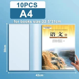LITTLEX 10 ชิ้น/เซ็ตฝาครอบป้องกันหนังสือ, ฝาครอบห่อหนังสือกันน้ํา A4/A5/16K, หนังสือเรียนโปร่งใสมัลติฟังก์ชั่นนักเรียนผิวใช้