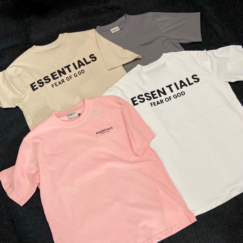 เสื้อยืด ESENTIALS พิมพ์สามมิติ สำหรับทุกเพศ ทำจากผ้าฝ้าย 100% มีความยืดหยุ่น มาในกล่อง
