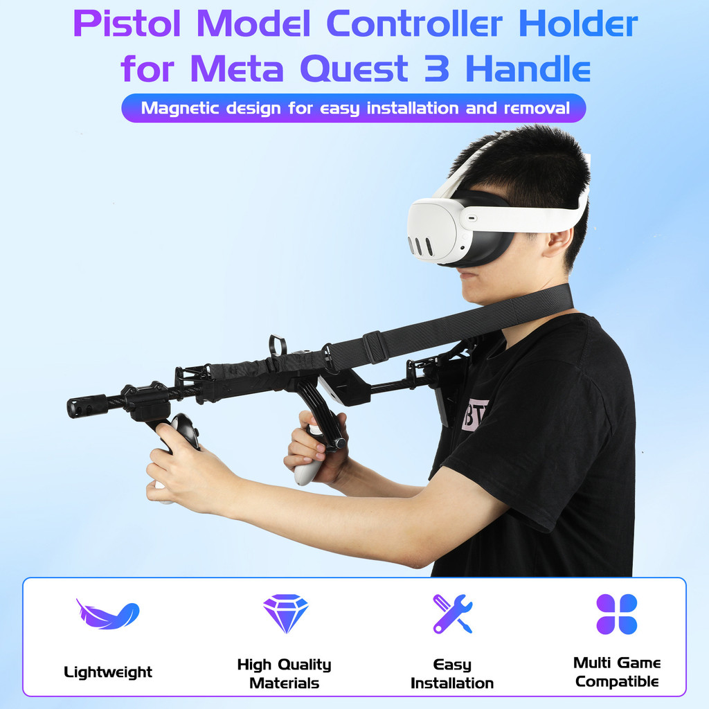 เหมาะสําหรับ Meta Quest 3S Gamepad Machine Gun Quest 3 Rifle Submachine Handle Gun Holder VR อุปกรณ์