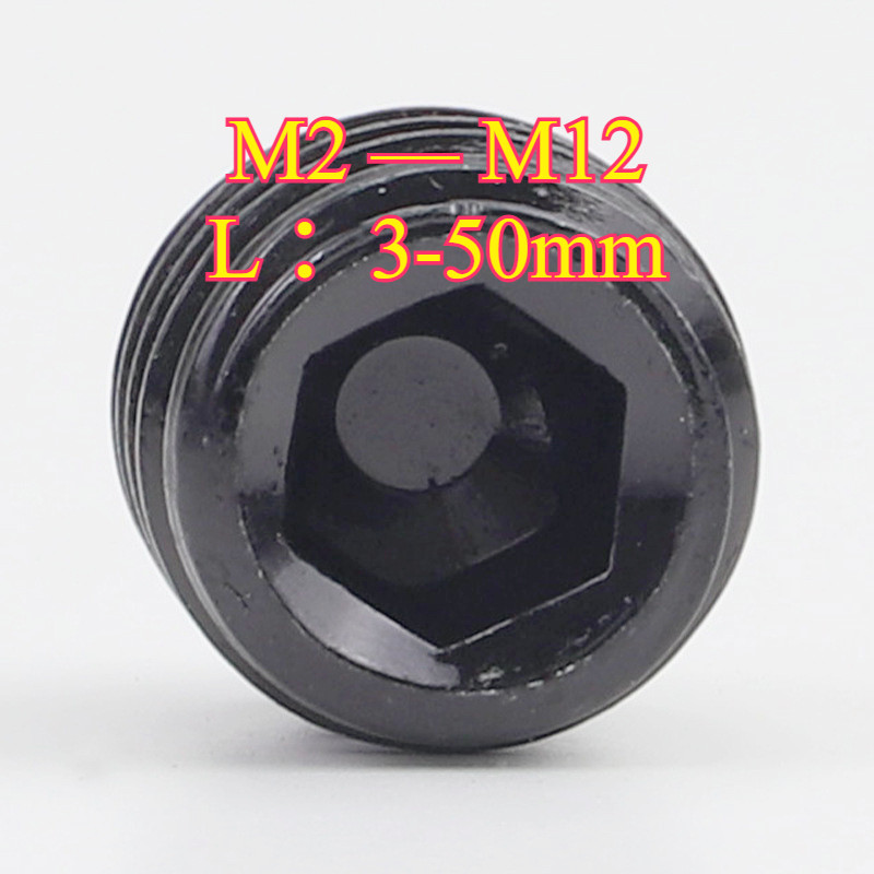 ✨สกรู ตัวหนอน หกเหลี่ยม ปลายแหลม เกลียวมิล หยาบ เกรด 12.9  M2M2.5/M3-M16 * L = 2-60mm แข็งพิเศษ สกรูชุบแข็งดำ  (HA-LR-TH-1) - รูปที่ 3