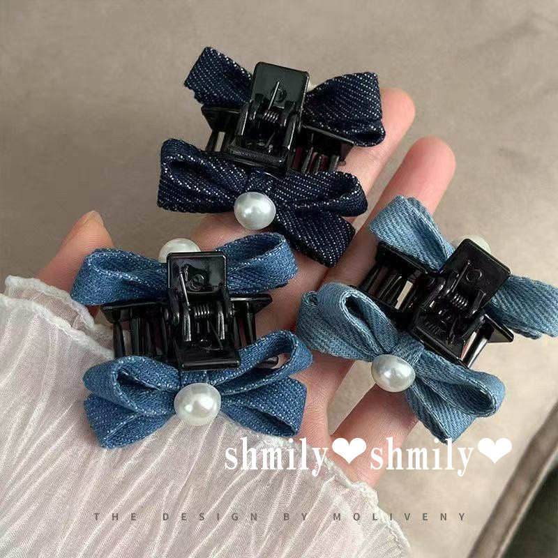 โบว์ขนาดเล็กกิ๊บรูปหัวใจ มุกน่ารัก สำหรับผมด้านข้าง