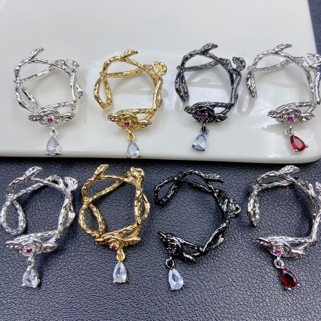 แหวนลูกปัด 14K Color-Preserve Rose Beaded