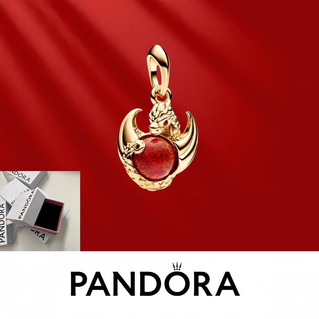 พวงมาลัยห้อย Pandora S925 ใน tema Game of Thrones Dragon Fire พร้อมกล่องบรรจุภัณฑ์