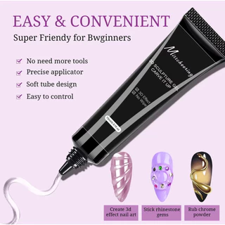 เจลนูน แบบหลอดบีบ สีใส Misscheering 3D SCULPTURE เข้มข้น ใช้ง่าย ไม้ทิ้งคราบเหนียว 15ml.