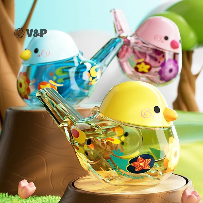 V&P 1PC สามารถเติมน้ํานกหวีดสําหรับการฝึกอบรมดนตรี Instrume Water Bird Whistle สําหรับทารกและเด็กของ