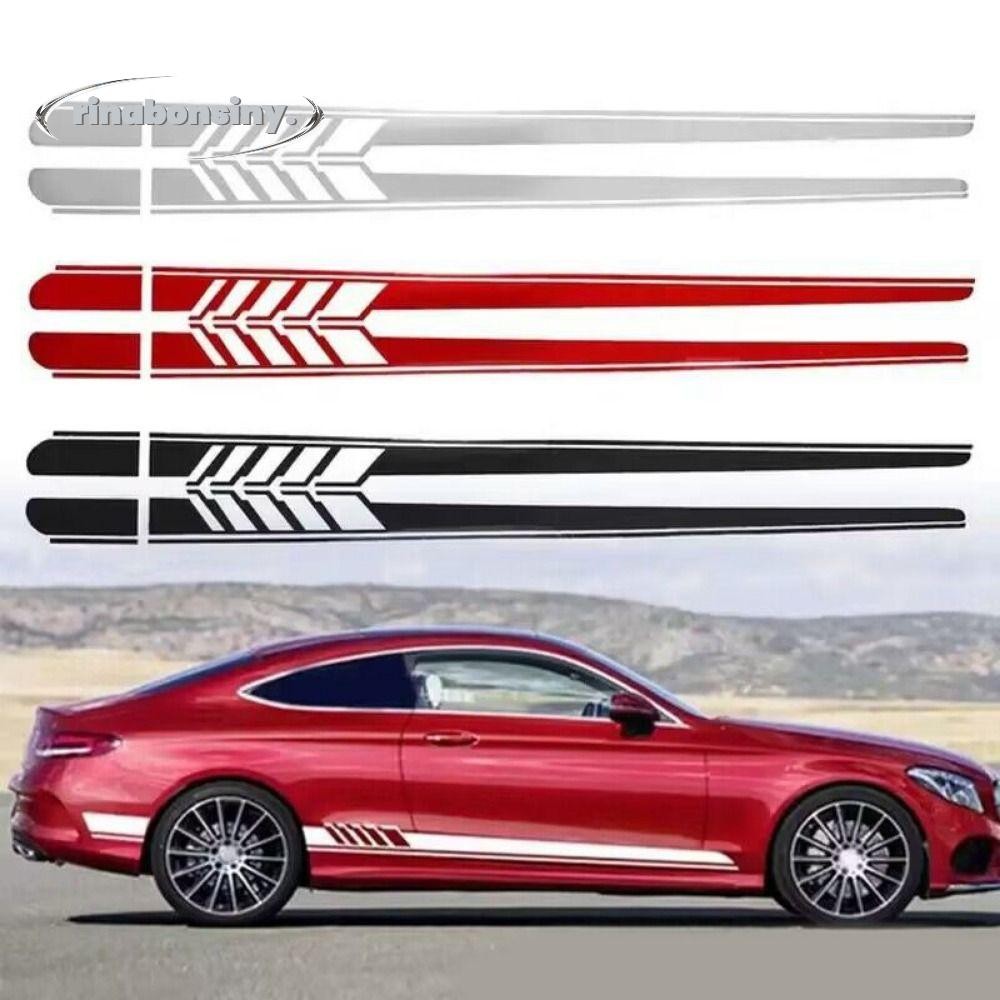 RINABONSINY รถด้านข้าง Decals,ที่ถอดออกได้ PVC สติกเกอร์รถ,กันน้ํา Self-กาวรถอุปกรณ์เสริมสําหรับ Benz W203-205 W212 GLC CLA GLA AMG C180 C200 C300 C63 Coupe C43