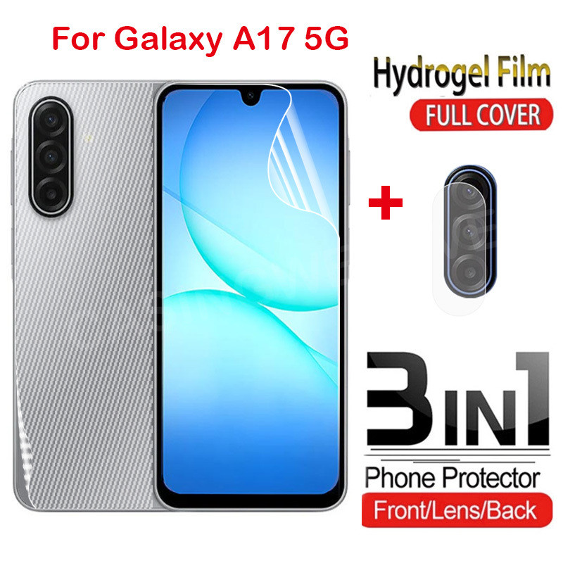 SAMSUNG ป้องกันหน้าจอสําหรับSamsung Galaxy A17 A07 A27 A37 A57 A16 SamsungA17 LTE 5G 4G 2025 ด้านหน้าด้านหลังเลนส์คลุมทั้งหมดป้องกันHydrogelกล้องด้านหลังป้องกันฟิล์ม