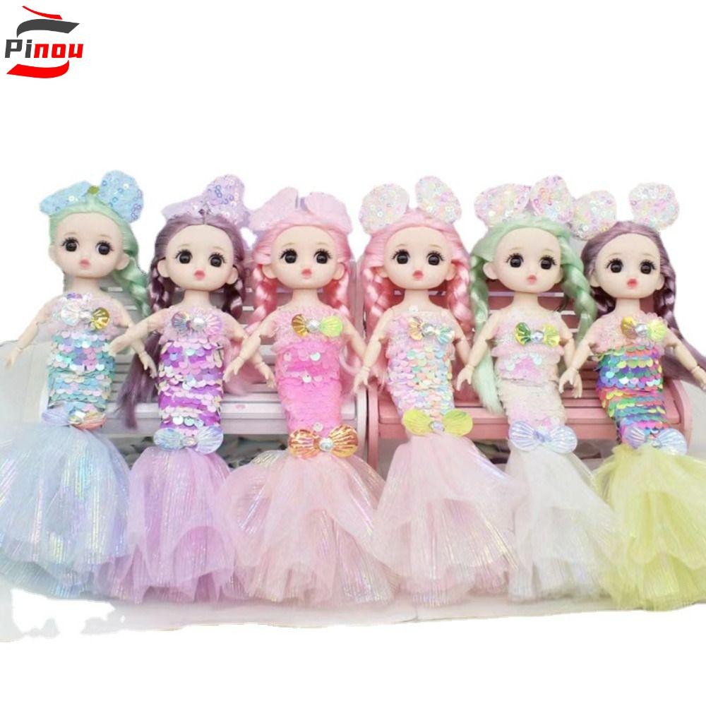 PINOU Bjd ตุ๊กตานางเงือกของเล่น, BJD Mermaid Joint Movable Bjd เจ้าหญิง Mermaid ตุ๊กตา, ตุ๊กตาคอสเพล