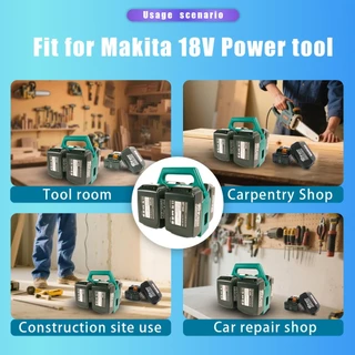 MAKITA สถานีชาร์จอย่างรวดเร็ว ฟังก์ชั่นคู่ชั้นวางมือจับแบบพกพาสําหรับ ดู 18โวลต์ ที่เก็บแบตเตอรี่และแท่นชาร์จ