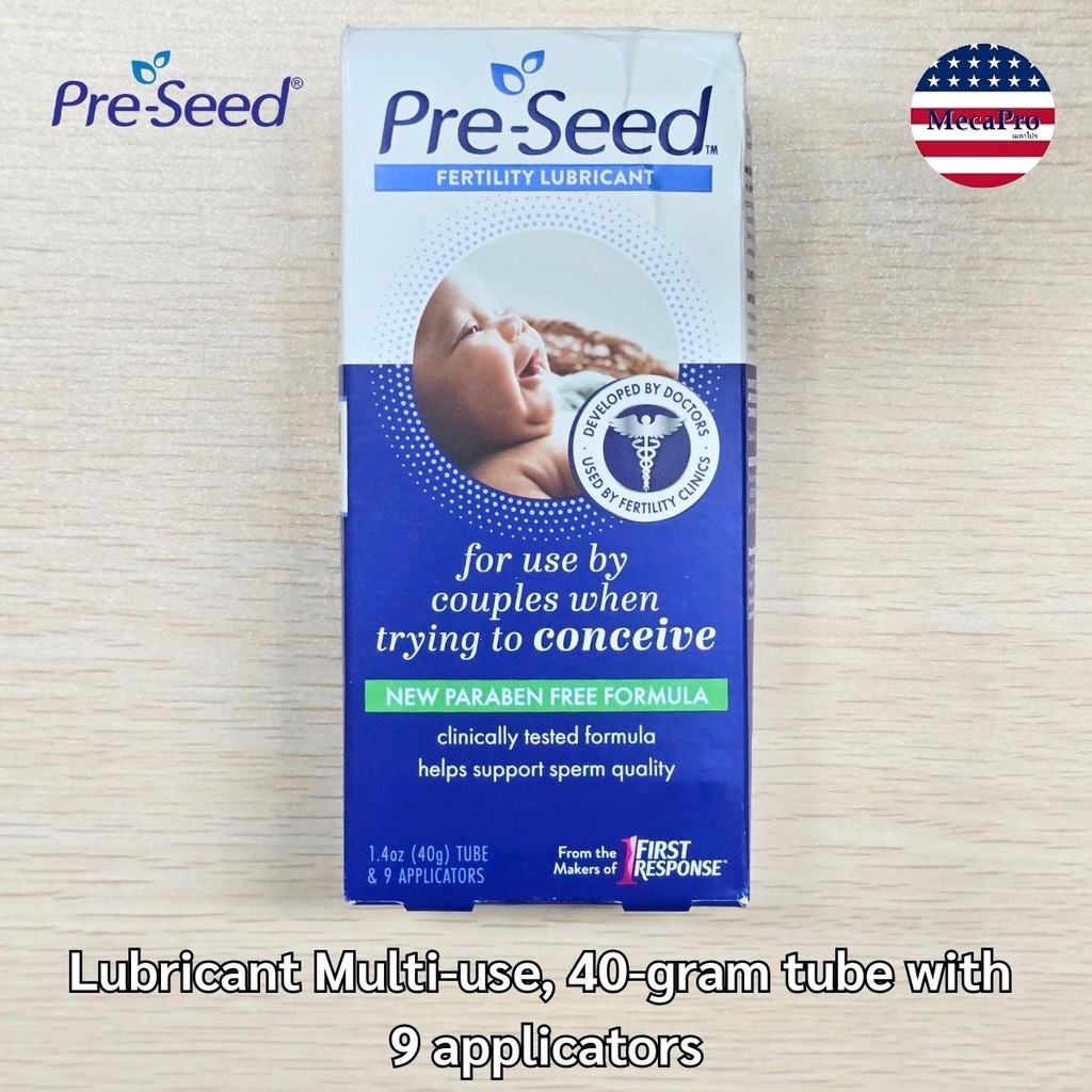 Pre Seed® Fertility Friendly Lubricant 40G เจลหล่อลื่นสำหรับผู้ต้องการมีบุตร+ 9 หลอดดูดเจล  #Pre-See