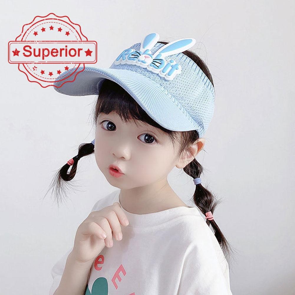 หมวกปีกกว้างลายกระต่ายน่ารัก สําหรับเด็กในฤดูร้อน T3k8