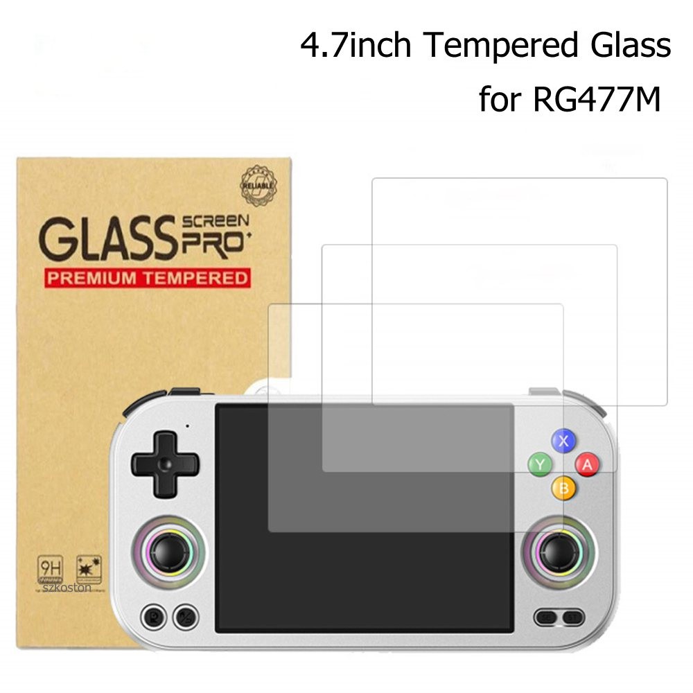 สําหรับ Anbernic RG477M กระจกนิรภัยป้องกันหน้าจอฟิล์ม RG477M เกมคอนโซล 9H ความละเอียดสูง HD ป้องกันห
