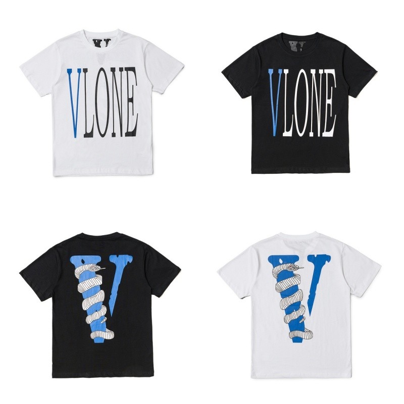 สร้างสรรค์ลายงูห่อเสื้อยืด โวลต์ สีฟ้าที่มีลวดลายที่แตกต่างกันทั้งสองด้านของด้านหน้าและด้านหลังเข็มขัดสีขาวดําเต็มไปด้วยอินเทรนด์แ