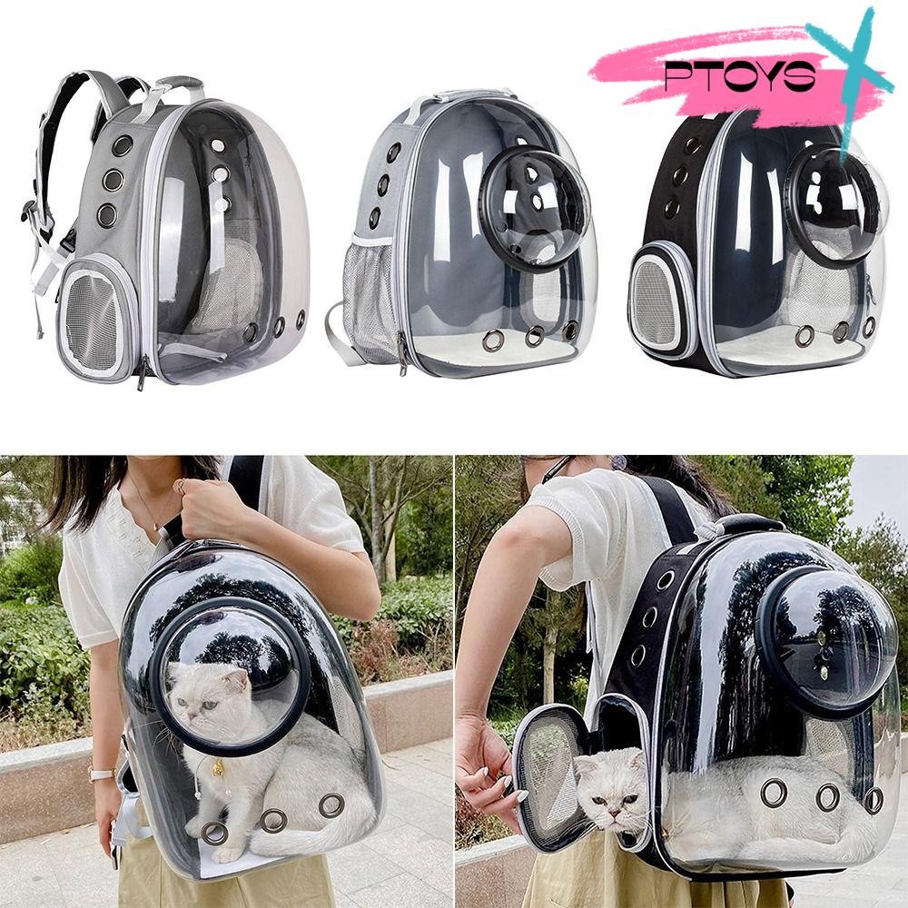 PTOYS Pet Carrying Bag, Space Capsule Transparent Pet Cat Carrier,สบาย Dome Breathable Cat Backpack 