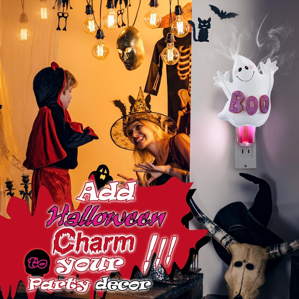 ปลั๊กน้ําหอมติดผนังไฟกลางคืนฮาโลวีนพร้อมเข้ากันได้กับ Bath & Body Works WallFlower กลิ่นหอม, รับรอง 