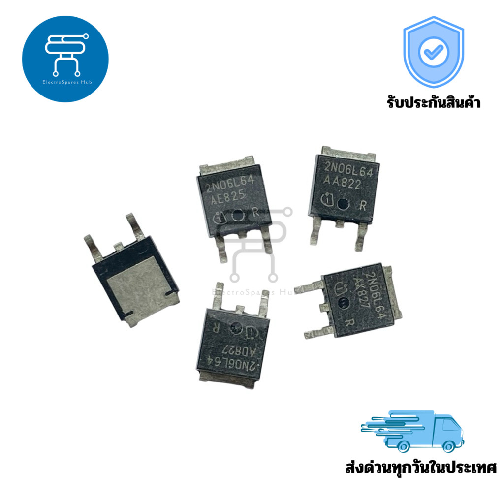 Mosfet 2N06L64 N-Channel ของแท้ 55V 19A SMD TO-252 สำหรับวงจรสวิตชิ่งและควบคุมโหลดกระแสสูง