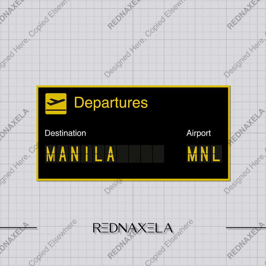 MNL Manila Department Airport Sign สติ๊กเกอร์ไวนิล กระเป๋าเดินทาง Travel Sticker