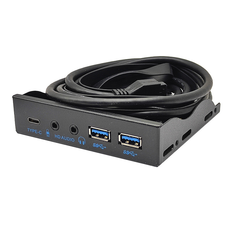 3.5 นิ้วแผงด้านหน้า USB 3.2 Gen2 10Gbps 19 Pin/9 Pin/Type-E ถึง 2-Port USB 3.0/3.5 มม.HD Audio/Type-