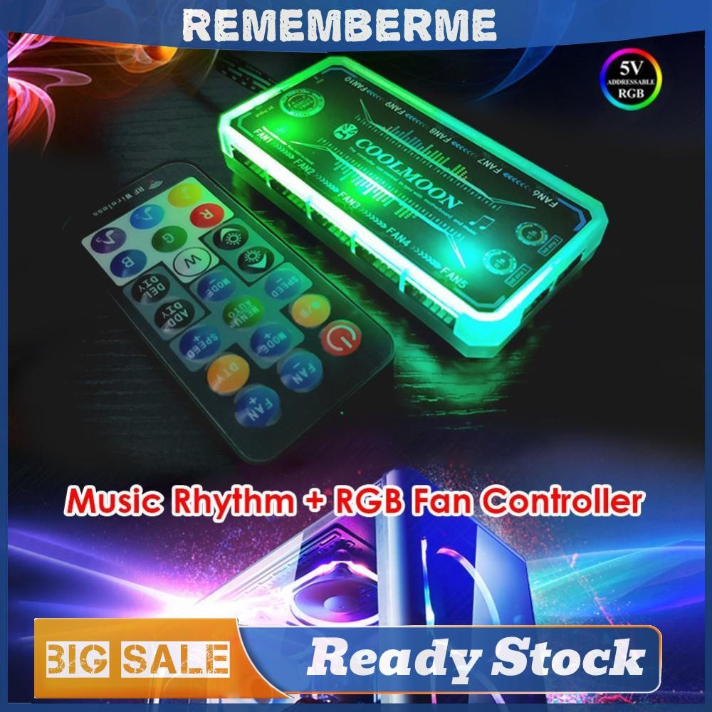 สําหรับ PC Case Fan Cooling Cooler Adapter LED RGB Lamp Controller + รีโมทคอนโทรล