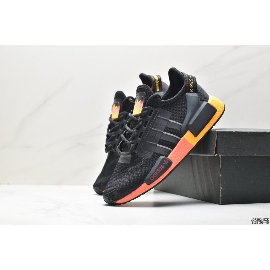 Home Life NMD _ R1 V2 Boost GW7689 Popcorn Super Elastic Midsole ถักตาข่ายสบายๆกีฬารองเท้าวิ่ง F3 ZL