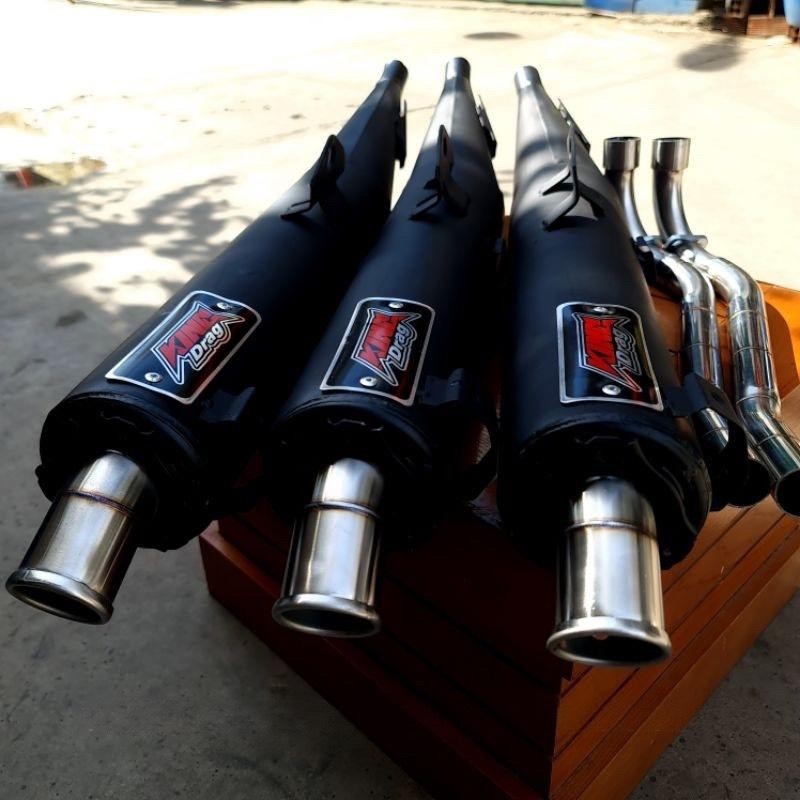 ท่อไอเสีย Kingdrag ติดบน Sirius 110, Sirius 50cc, Wave 110, Wave 50cc, Exciter 50cc, Dream, Cup,....