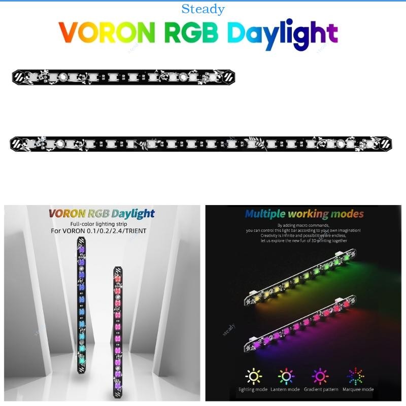 Steady WS2812B-RGB LED Bar สําหรับ Voron 0 1 0 2 4 5V LED Bar XH2 54-3P ปลาย