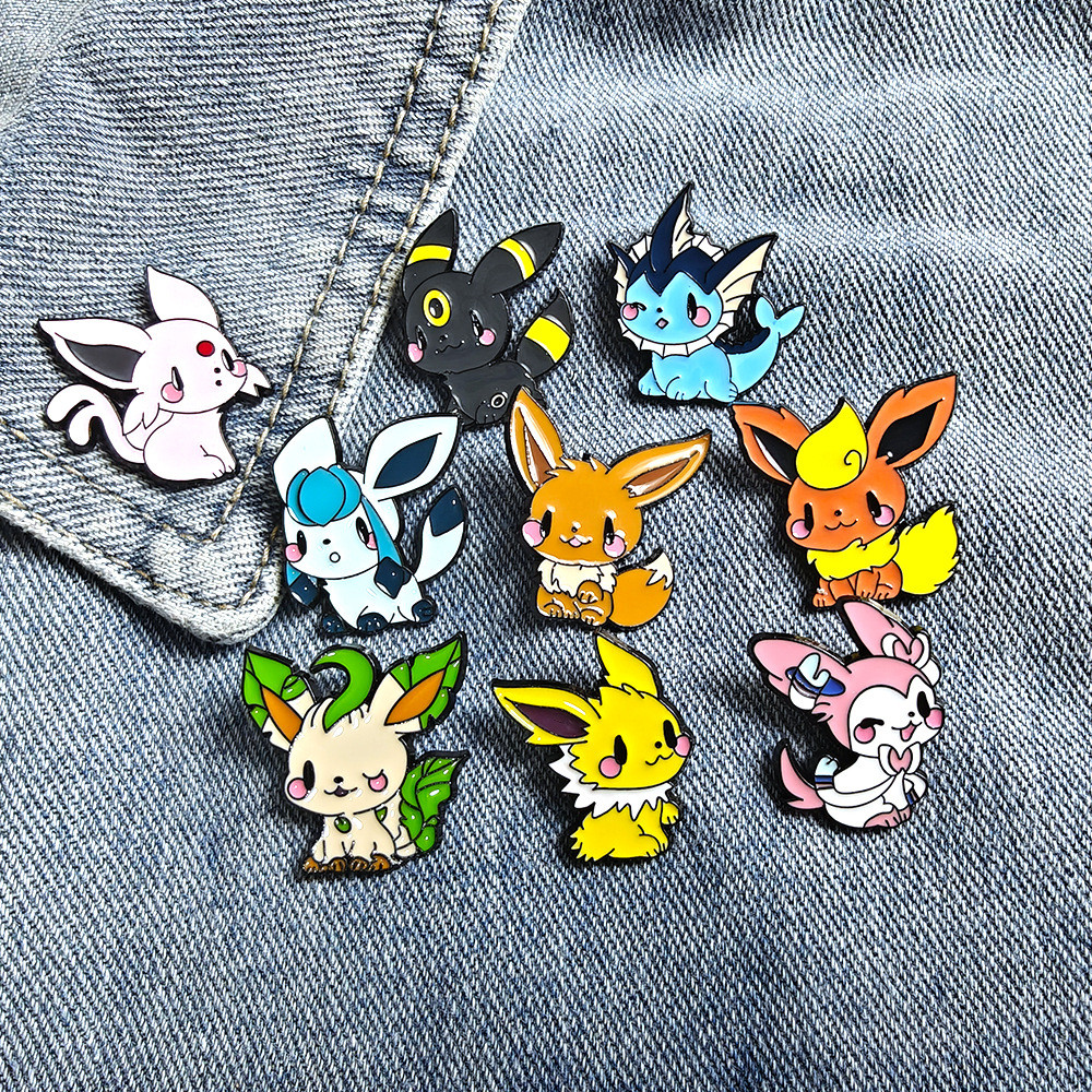 การ์ตูนอะนิเมะ Pikachu-Theme สังกะสีอัลลอยด์น้ํามัน Dripping Pin เข็มกลัด & Genger Badge & นักเรียนก